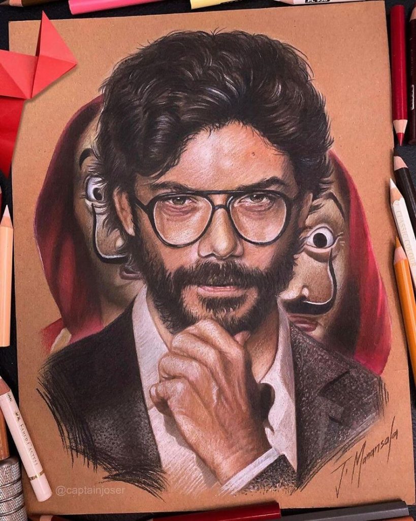 la casa de papel painters drawing